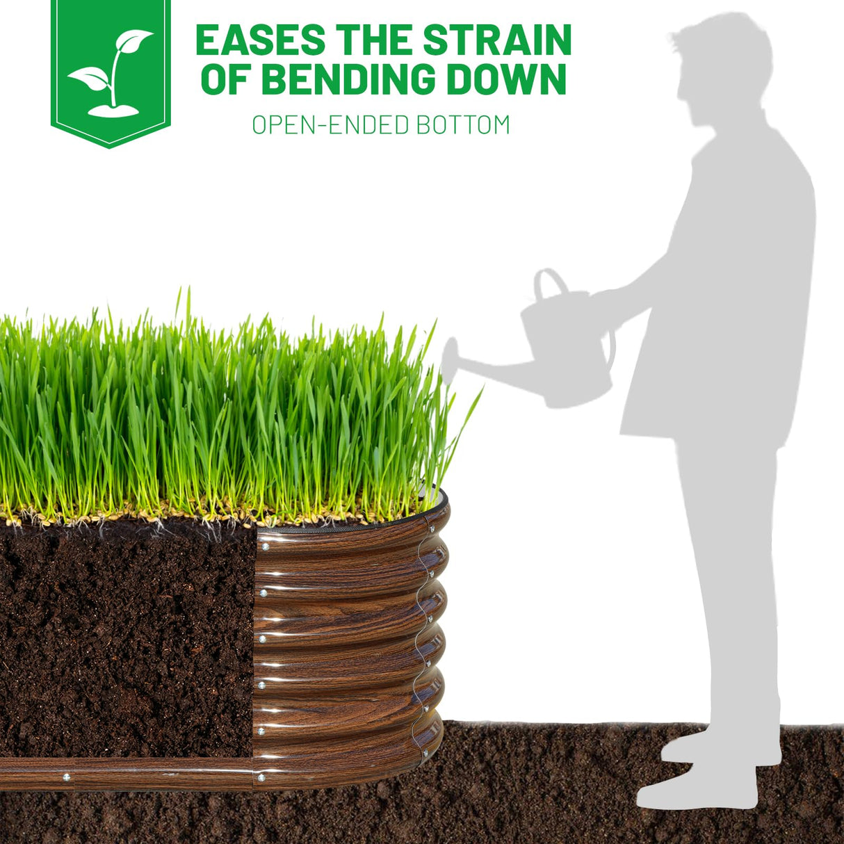 SnugNiture 3 Pcs 4x2x1.5ft Raised Garden Bed Outdoor, 17" Tall Galvanized Metal Planter Box, Raised Garden Bed Kit for Planting Vegetables Plants Fruits, Brown SnugNiture