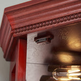 Corner Curio Cabinet Lighted Corner Display, Glass Display Shelf Shelving Bar Cabinet with Tempered Glass Door, Bar Cabinet,Cabinet with Adjustable Shelf Glass (Reddish Brown) RadiantName