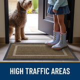 OLANLY Front Door Mat Indoor Outdoor Entrance, Waterproof All-Season, All-Weather Doormat, Sturdy Natural Rubber, Fade Resistant, Low Profile, Easy Clean Patio Porch Entryway Mat, 29.5x17, Brown OLANLY