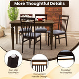 Giantex Wood Dining Chairs Set of 4, Farmhouse Kitchen Chair with Cushion Seat, Armless Wooden Dining Side Chairs with Solid Rubber Wood Frame, High Giantex