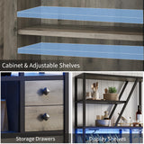 IDEALHOUSE Bar Cabinet with Wine Rack, Liquor Stand with Glass Holder & LED Lights, Coffee Sideboard Cabinet for Living Room, Home Bar IDEALHOUSE