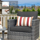 HOOOWOOO Wicker Patio Conversation Sets,8 Piece Outdoor Furniture Set with Swivel Rocking Chairs,All Weather Resistant Modern Outside Out Door Rattan Couch Chairs Side Table Set,Black HOOOWOOO