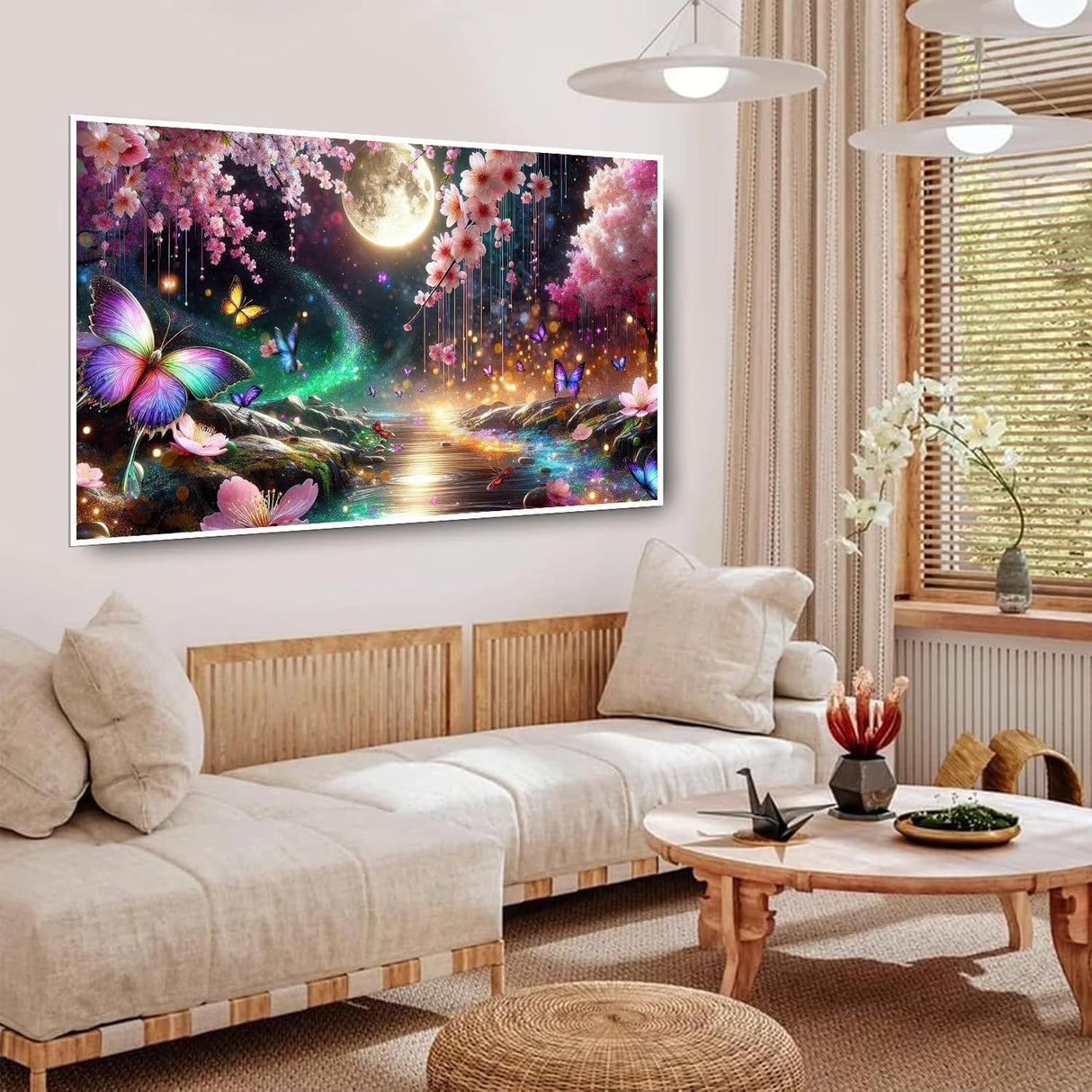 igoodom Large Diamond Painting, Landscape Large Diamond Art Kits for Adults, Full Drill Round Big Diamond Painting, DIY Gem Art and Crafts for Home Wall Decor Gift 27.5 X 15.7inch igoodom