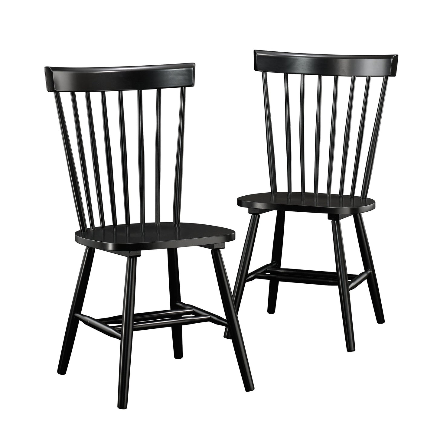 Sauder New Grange Spindle Back Chairs, Wood, Black finish - WoodArtSupply