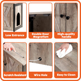 DWANTON Litter Box Enclosure, Cat Litter Box Furniture Hidden, Reversible Entrance Can Be on Left or Right Side, Wooden Cat Washroom Indoor, Fit Most of Litter Box, 27.6 x 19.7 x 19.7 Inches Dwanton