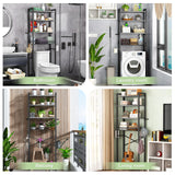 Kalrin Over-The-Toilet Storage Rack, 4-Tier Bathroom Organizer Shelf Over Toilet with Adjustable Shelf and Basket, Freestanding Space Saver Bathroom Shelves Above Toilet for Room (Pure Gray) Kalrin