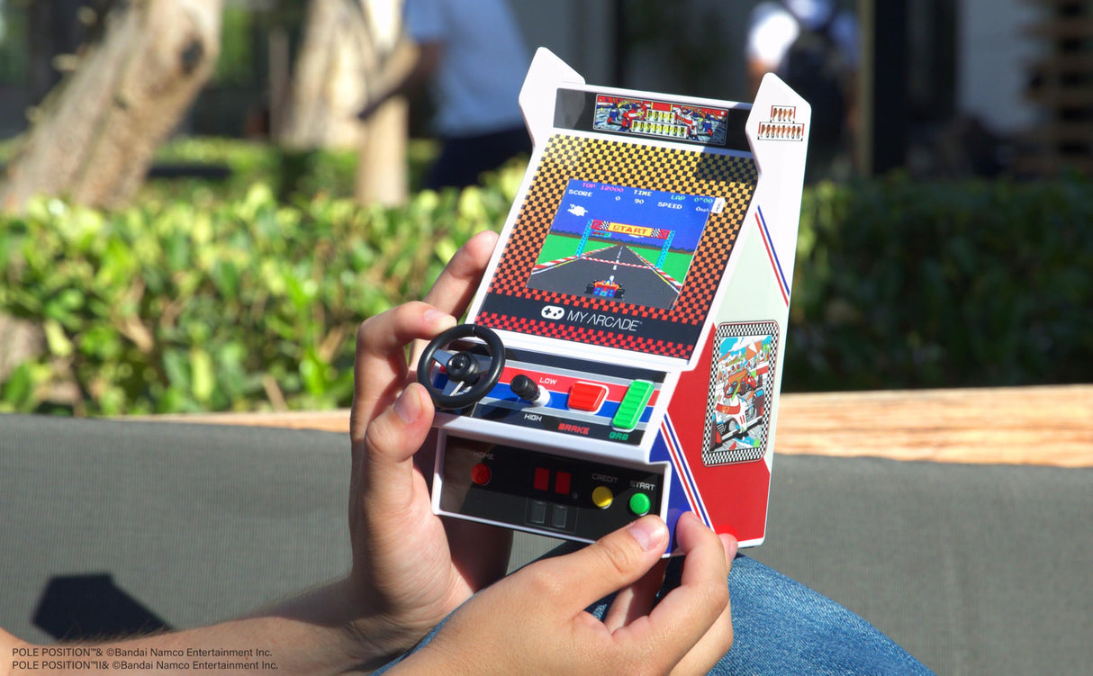 My Arcade Pole Position Racing Player: Retro Mini Arcade Game Console with 2 Games, Real Racing Controls Full Color Screen My Arcade