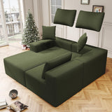 108" Cloud Sectional Couch with L-Shape Chaise,4 Seat Modern Modular Sofa with Deep Seat, Upholstered Couches for Living Room Bedroom, Sectional Boneless Couch (Green, 108"+Left Facing Chaise) SYFERLORY