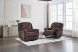 Oversized Power Recliner Chair, Extra Large Recliner Chairs for Adults, Faux Fur Electric Recliner for Living Room, Includes USB Port,Lumbar Support, 26" Seat Width,Brown TODRANI