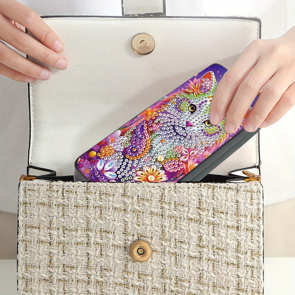 MVVMTOP 5D Diamond Art Painting Eye Glass Case, DIY cat, Glasses Storage Box Diamond Painting Sunglass Case for Adults Handmade Diamond Art for Art Craft Gift Travel Sunglass Eyeglasses MVVMTOP