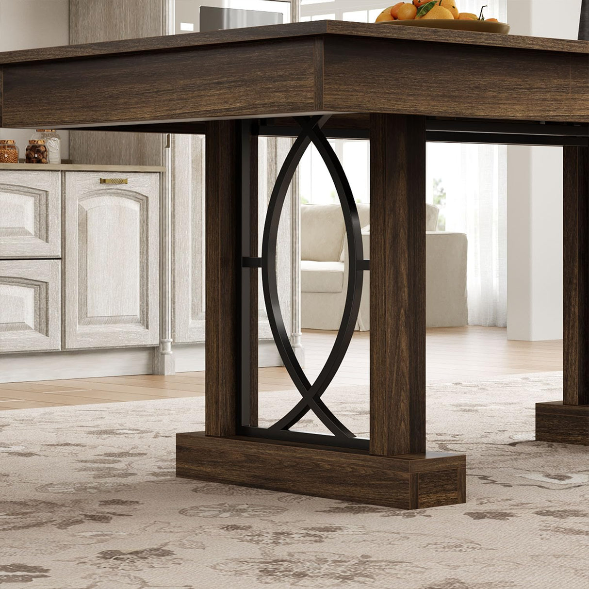 IDEALHOUSE Wooden Dining Table for 6-8 People with 2 Large Drawers, 71 in Long Farmhouse Rectangular Kitchen Dining Table & Thick Table Top, Sturdy Frame, for Big Family, Dinette, Office, Walunt IDEALHOUSE