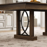 IDEALHOUSE Wooden Dining Table for 6-8 People with 2 Large Drawers, 71 in Long Farmhouse Rectangular Kitchen Dining Table & Thick Table Top, Sturdy Frame, for Big Family, Dinette, Office, Walunt IDEALHOUSE