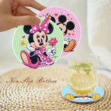 nekpiahu 8Pcs Diamond Painting Coasters with Holder,DIY Cartoon Life Coaster Diamond Art Kits for Adults Kids,Beginners Round Full Drill Diamond Art Craft Supplies nekpiahu