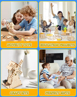 Poraxy STEM Kits for Kids Age 8-10-12, 6 in 1 Science Kits, Wooden 3D Puzzles, Toys for Ages 8-13, Building Projects Crafts Model Kits, Birthday Gifts for Boys Girls Ages 7 8 9 10 11 12 13 Years Old Poraxy