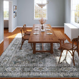 Rugcomf 8x10 Rug Washable Boho Soft Large Area Rug Non-Slip Faux Wool Vintage Rug for Living Room, Farmhouse, Dining Room, Indoor, Kids Playroom (Grey) Rugcomf