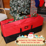 Wesnoy Large Heavy Duty Christmas Tree Storage Bag Waterproof Christmas Tree Storage Box with Handles Xmas Bin for Holiday Disassembled(Red, Black,7.5 ft) Wesnoy