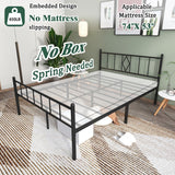 Decorwise 14 Inch Full Size Bed Frames with Headboard/Footboard, Under Bed Storage, Strong Metal Slats Support, No Box Spring Needed, Noise Free, Easy Assembly, Black Decorwise