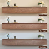 Modern Walnut TV Stand - Mid Century Floor or Floating TV Console, Versatile Entertainment Center with 3 Drawers Fits 65-75-85 Inches TV for Living Room (78.74") Etelifrank