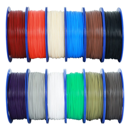 1.75mm ABS 3D Printer Filament 12 Spools Bundle, 12 Most Basic Popular ABS Colors Packed, Each Spools 0.5kg, Total 6kgs 3D Printer ABS Material with One Bottle of 3D Printer Stick by MIKA3D - WoodArtSupply