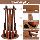 CroBlissful Wooden Gun Rack Holds 12 Guns Display Storage Holder Indoor Vertical Stand with Soft Padding 2 Adjustable Heights for Living Room Collection Room Warehouse (Walnut Color) CroBlissful