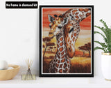 VAIIEYO Diamond Art Kits for Adults Giraffe, Diamond Painting Animal, Paint by Numbers Oil Painting Full Drill Round Rhinestone Craft Canvas for Home Wall Decor Gift 12x16 inch VAIIEYO