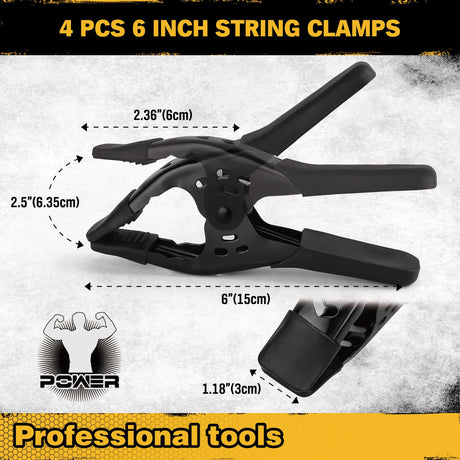 8-Piece Clamps for Woodworking - 4 Pcs 6 inch Bar Clamps, 4 Pcs Heavy Duty Metal Spring Clamps, Bar Clamps with 150 LBS Load Limit, Quick Release Triggers ELEAD