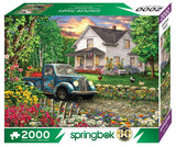 Springbok's Simpler Times 2000 Piece Puzzle for Adults Featuring a Charming Rural Scene Including an Old Farm House with a Classic Pickup Truck Springbok