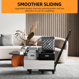 Folding Hand Truck, 500 LB Heavy Duty Luggage Cart, Utility Dolly Platform Cart with 6 Wheels & 2 Elastic Ropes for Luggage, Travel, Moving, Shopping, Office Use, Black TROOZY