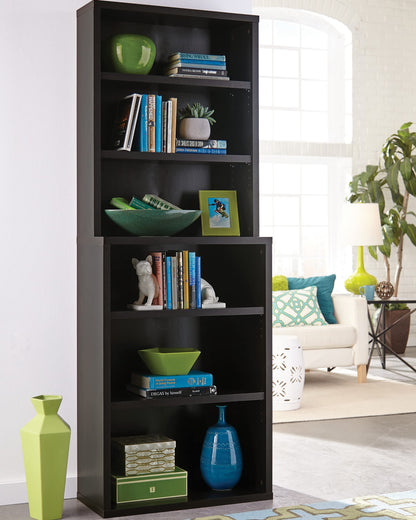 ClosetMaid Bookshelf Tiers, Adjustable Shelves, Tall Bookcase Sturdy Wood with Closed Back Panel, Black Walnut Finish, 6-Shelf Hutch