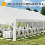 DWVO 20x40FT Large Party Tent Outdoor Canopy with Removable Sidewalls, Arched Windows, and Wave Roof Design for Wedding, Birthday, and Event Shelter, White DWVO
