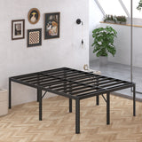 Likelalaso 24 Inch High Queen Bed Frame with Rounded Corner, Heavy Duty Metal Bed Frame Queen Size Under-Bed Storage Space, No Box Spring Needed, Noise Free, Easy Assembly, Black Likelalaso