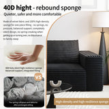 63" Loveseat Sofa,Modular Couch with Deep Seat Memory Foam,Comfy Small Cloud Couch for Small Spaces,No Assembly Required Sofa for Living Room Bedroom,Apartment,Black Settab