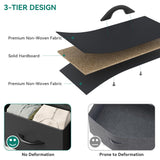 YITAHOME Storage Tower with 4 Drawers - Black Fabric Dresser, Organizer Unit for Bedroom, Living Room, Closets - Sturdy Steel Frame, Easy Pull Fabric Bins & Wooden Top YITAHOME