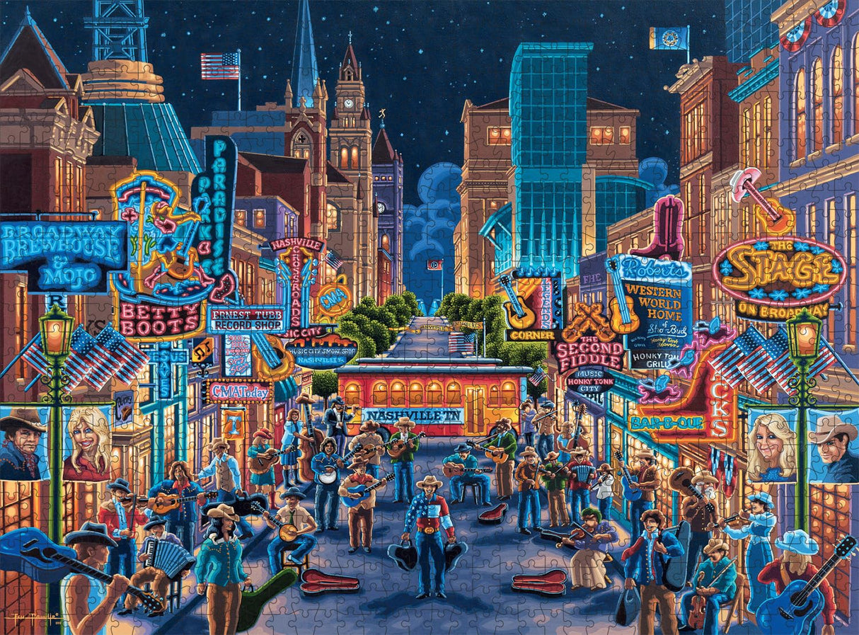 Buffalo Games - Eric Dowdle - Nashville - 1000 Piece Jigsaw Puzzle for Adults -Challenging Puzzle Perfect for Game Nights - Finished Size is 26.75 x 19.75 Buffalo Games