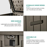 YITAHOME XXL 230 Gallon Large Deck Box,Outdoor Storage for Patio Furniture Cushions,Garden Tools and Pool Toys with Flexible Divider,Waterproof,Lockable (Light Brown) YITAHOME