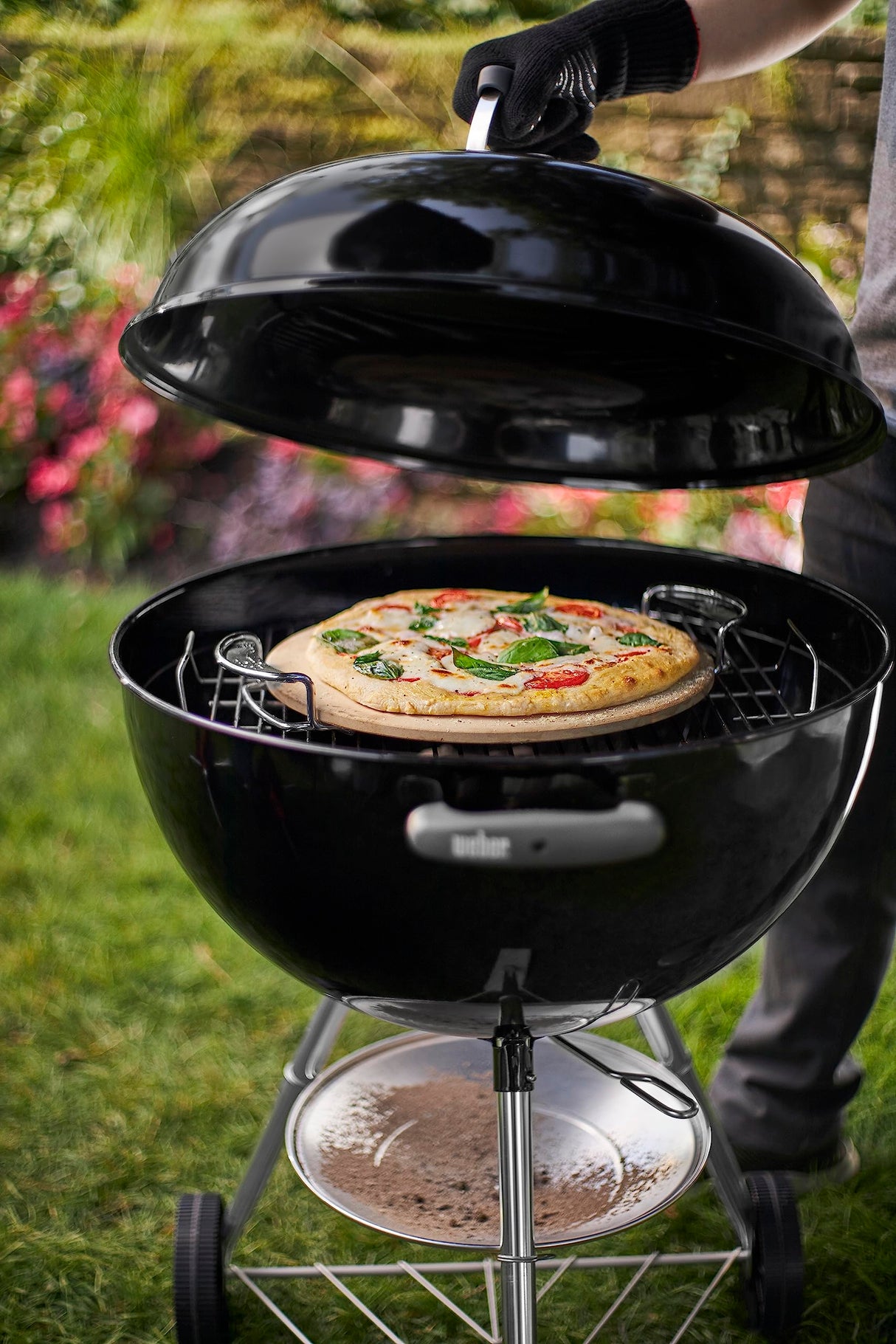 Weber Gourmet BBQ System Pizza Stone with Carry Rack,16.7" Long,Beige Weber