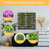 Hanging Planting Grow Bags, 90 Pockets Wall Planter Wall Mounted Grow Bag Outdoor Indoor Gardening Vertical Greening Flower Container, Planting Bags Storage Bags(1.1 m × 1.1 m, Black) LITLANDSTAR