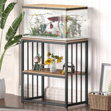 MELLCOM 20-29 Gallon Fish Tank Stand, Adjustable 2-Tier Metal Aquarium Stand with Shelf for Fish Tank Accessories Storage,Turtle Reptile Terrariums Stand Rack for Home Office,Tank not included MELLCOM