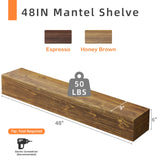 48" Rustic Wood Fireplace Mantel | Wall-Mounted & Floating Shelf for Home Decor Mederlo