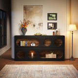 Tribesigns Console Table, 61-Inch Narrow Sofa Entryway Table with Storage, 3-Tier Modern Hallway Behind Couch Table Accent Table for Living Room, Black Tribesigns