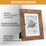 Califortree Rustic Brown 5x7 Picture Frame - Display Photos 4x6 with Mat or 5x7 Without Mat - HD Glass Inside, Wall and Tabletop - Set of 2 Califortree