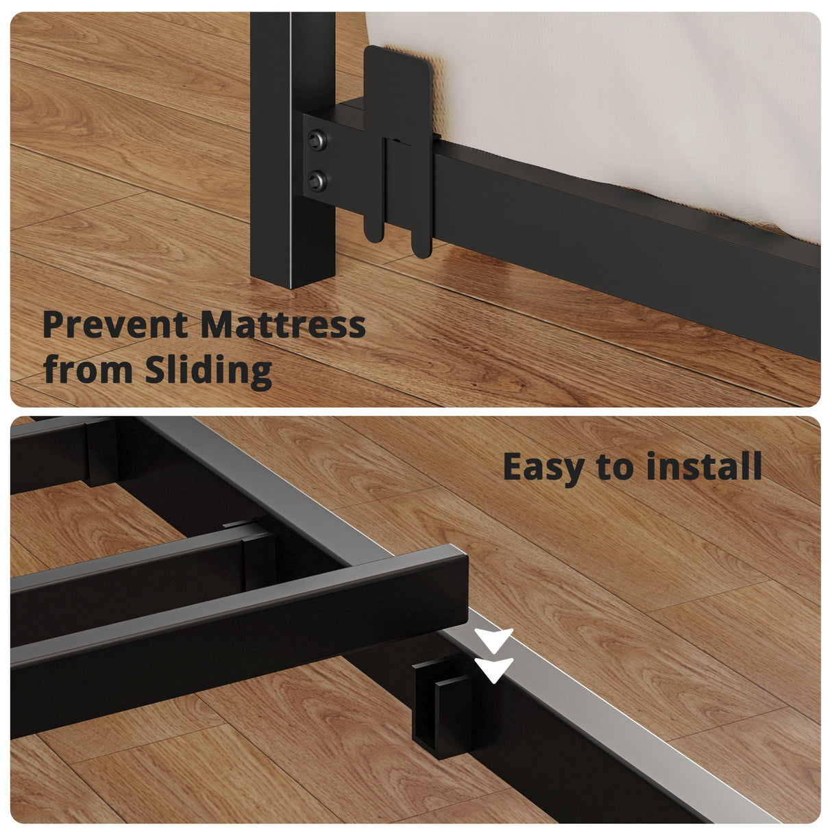 LIKIMIO Daybed with Trundle, Sturdy Metal Full Size Bed Frame with Upholstered Headboard and Charging Station for Living Room, Bedroom and Guest Room, Black LIKIMIO