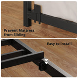 LIKIMIO Daybed with Trundle, Sturdy Metal Full Size Bed Frame with Upholstered Headboard and Charging Station for Living Room, Bedroom and Guest Room, Black LIKIMIO