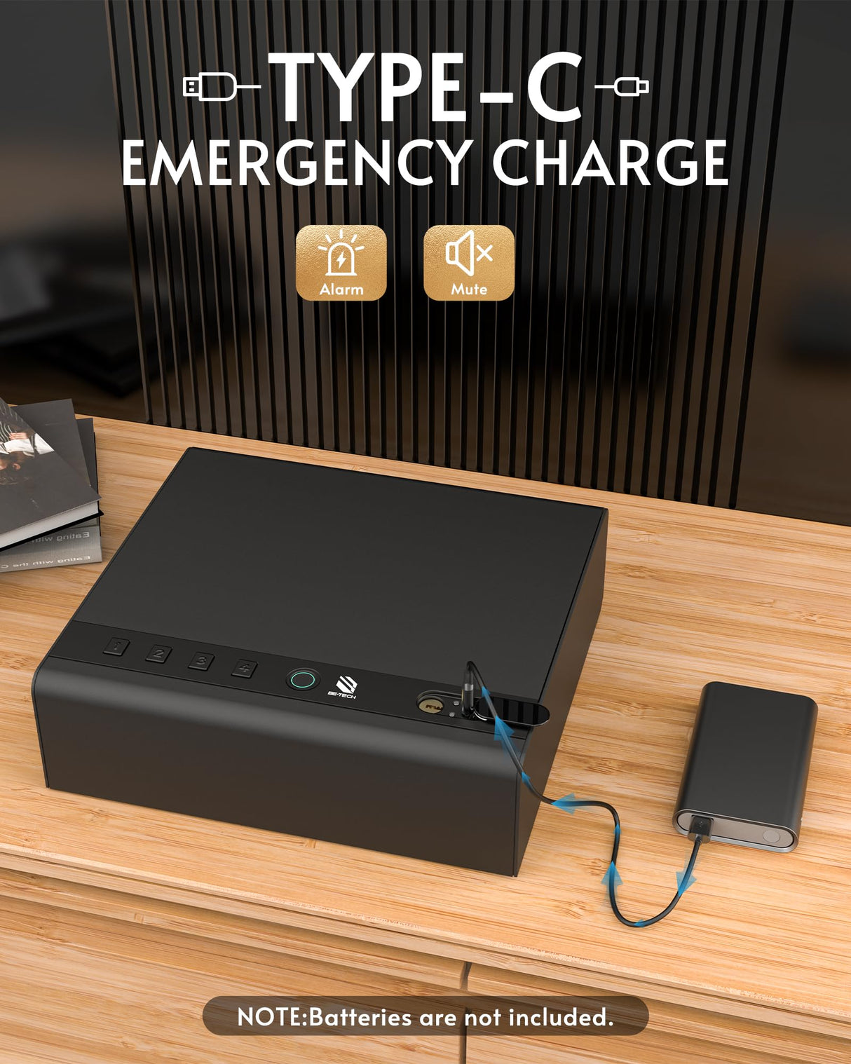 BE-TECH Gun Safe for Handgun, Large Capacity Biometric Pistol Safe with 99.9% Accuracy Fingerprint Quick Access - Ideal for Nightstand, Car, Bedside, Wall BE-TECH