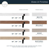 Master & Co. Modern Floating Fireplace Mantel with Black Metal Brackets, Long Floating Shelves for Wall Décor, 48 inches, Walnut Woodgrain MCS