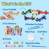 Build & Paint Your Own Wooden Cars-5 Unique & Easy Assemble Model Race Cars to Paint, DIY Arts & Crafts Activity Kit for Kids Boys, Painting Craft Kits, Build A Car Art Stuff for Ages 6 Year Old & Up BeadHub