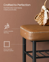 VASAGLE EKHO Collection - Shoe Rack Bench, Storage Bench for Entryway, Synthetic Leather with Stitching, Mid-Century Modern, Loads 300 lb, 11.8 x 31.5 x 19.7 Inches, Caramel Brown ULSB054K01 VASAGLE