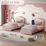 Twin Upholstered Bed Frame With Storage Drawer and Smart Led Headboard, Princess Twin Size Platform Bed Frames for Kids/Girls, Wooden Slats Support, No Box Spring Needed, Easy Assembly, Pink GarveeHome