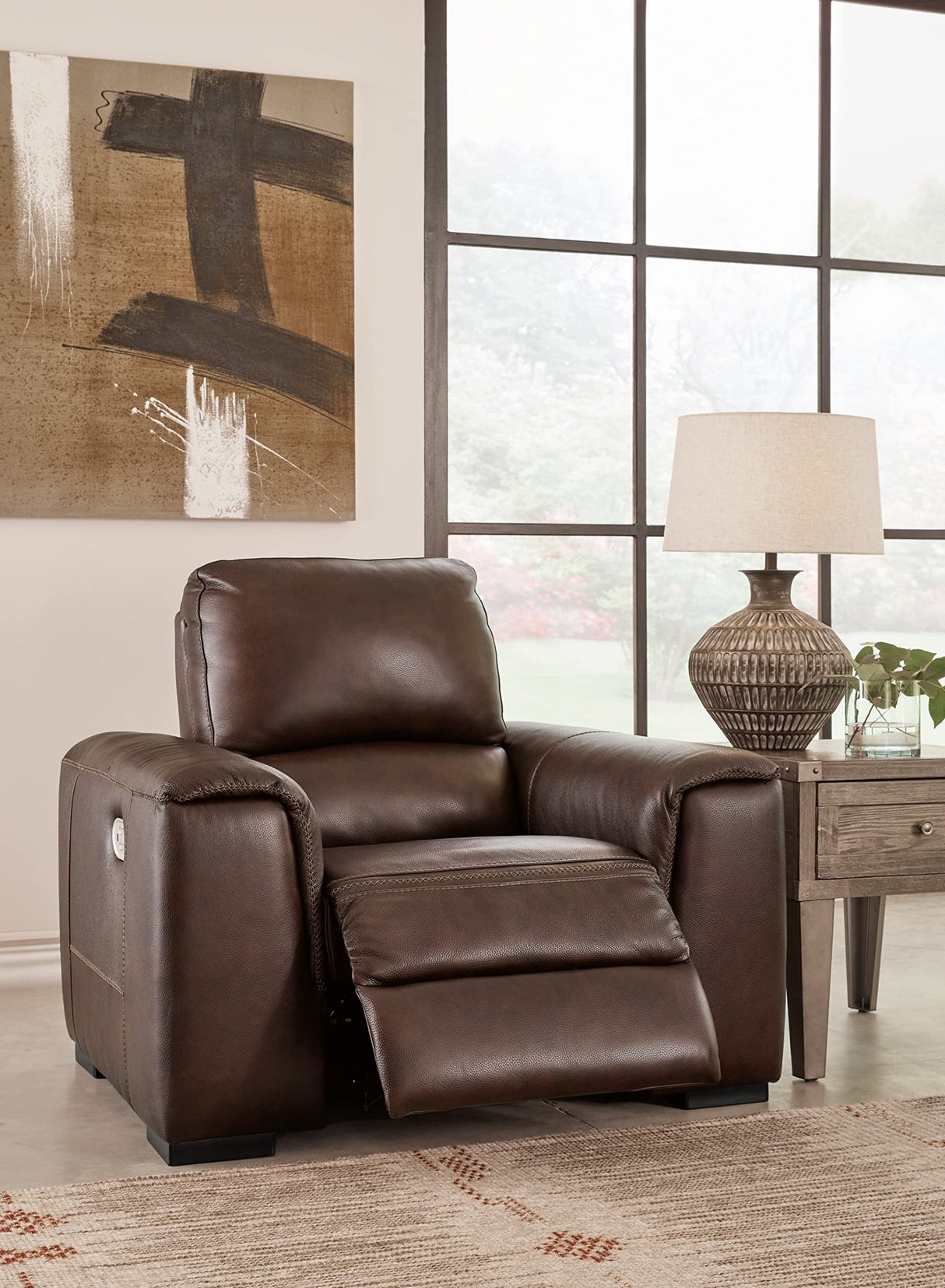 Signature Design by Ashley Alessandro Modern Power Recliner with Adjustable Headrest, Dark Brown Signature Design by Ashley