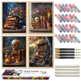 ZXQL 4 Pack Paint by Numbers Kit for Adults, Flowers and Skull DIY Adult Paint by Number Kits Pack Beginners Easy Acrylic On Canvas for Painting Home Decor Creative Wall Art 24x30 inches (mm-2) ZXQL